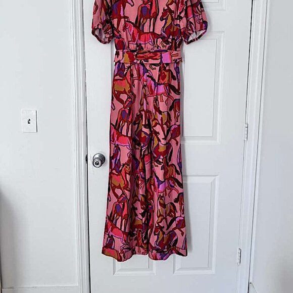 FARM Rio Multicolor Long Sleeve Maxi Overalls Women - Picture 10 of 11